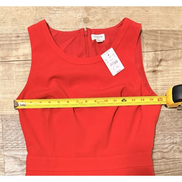 J. Crew Dress Red Sleeveless Lined Sheath Size 4 NWT - Picture 7 of 9